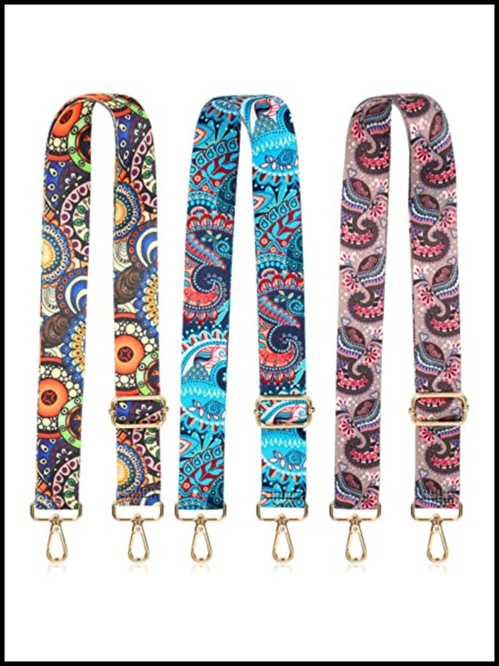 Adjustable Polyester Purse Strap Replacement Wide Shoulder Crossbody Bag Set of